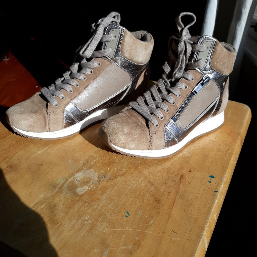Aldo Tan Silver High Tops US Size 6
